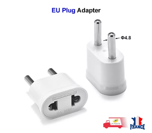 US / USA vers Euro Européen UE Adaptateur de chargeur de voyage Plug Converter