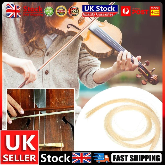 2 Hank Universal Yellow+White Stallion Horse Hair for Violin Bow Instrument Part