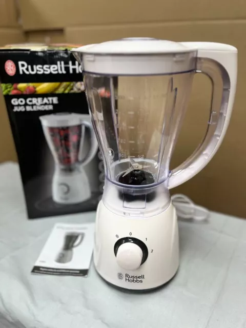 RUSSELL HOBBS GO Create 1.5L White Plastic Jug Blender Milkshake Smoothie  Maker £29.99 - PicClick UK