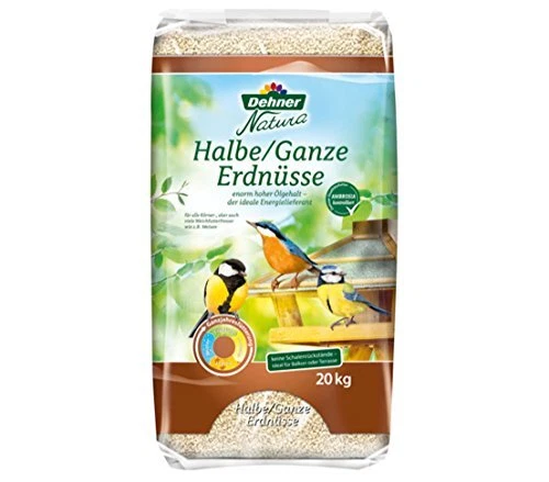 Dehner Natura Aliments pour Oiseaux Sauvages cacahuètes Grande/demie Portion