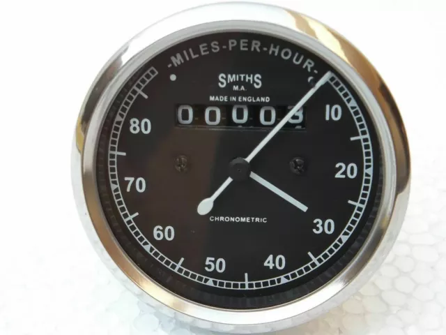 Neuf Réplica Smiths Compteur 80 Mph BSA Norton Triumph Vintage Moto #B98