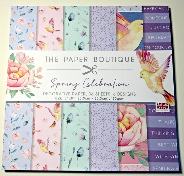 THE PAPER BOUTIQUE Frühlingsfeier Sammlung 8""x8"" Papierpad