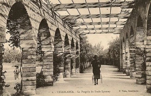 Cpa Maroc Casablanca La Pergola Du Stade Lyaute