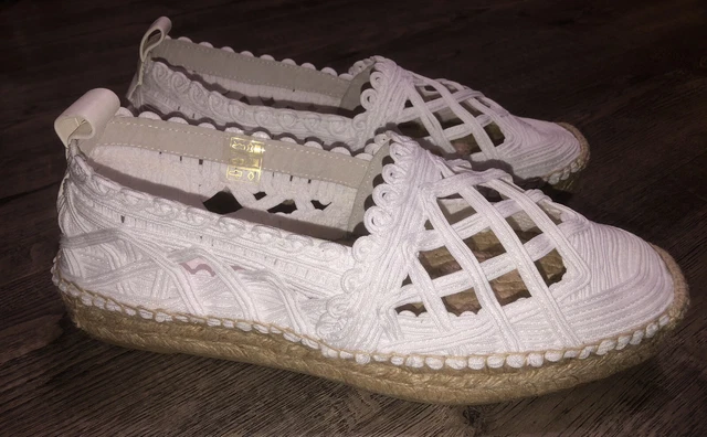 Polo Ralph Lauren Womens 10 Espadrille Loafer White beige low shoes New!