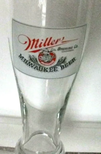 Vintage Miller Milwaukee Beer Beverage Beer Glass 12oz RARE  #crb 2