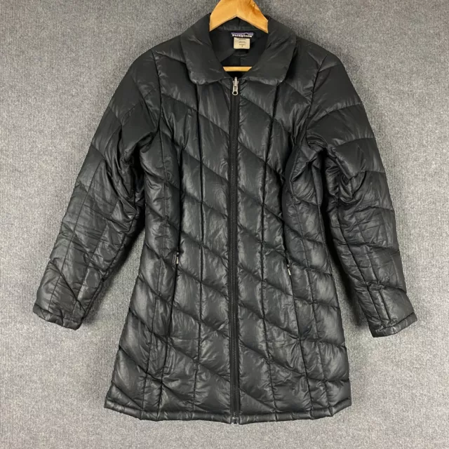 Patagonia Puffer Jacket Womens Small Black Insulated Minimum Down Quilted Long