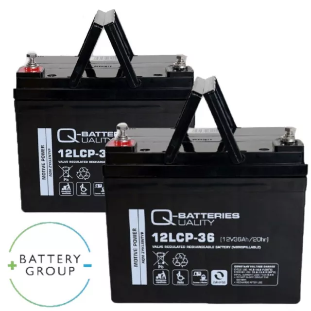 Twin Pack Mobility Scooter Batteries 12V 36Ah Q-batteries 12LCP-36