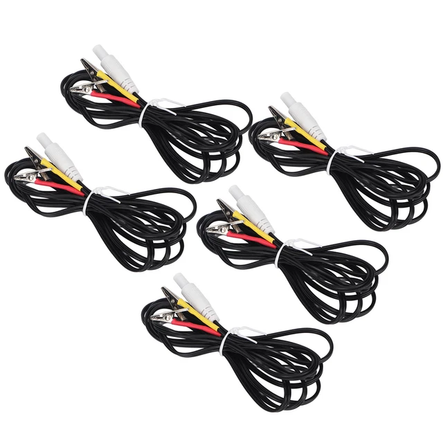 5 Pièces électrode Fil Clip électrode Câble Professionnel Noir électrode