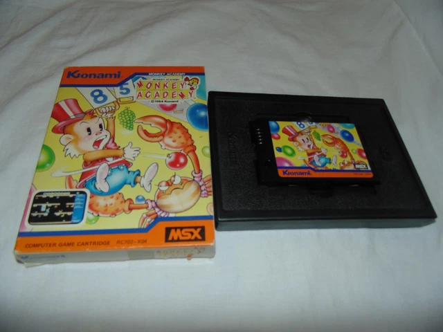 Jeu MSX KONAMI MONKEY ACADEMY Complet - Boîte, Manuel, Cartouche, Bon État