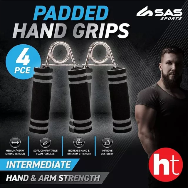 SAS Sports [4PCE] Hand Grips, Forearm Exercisers to Increase Grip Strength