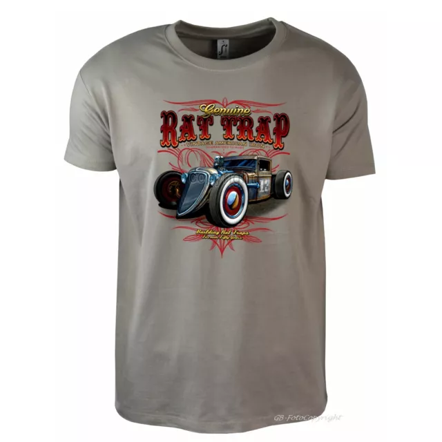 T-Shirt Auto-Motiv Custom Vintage Roadster 50s Design Racing *1132 li-grey