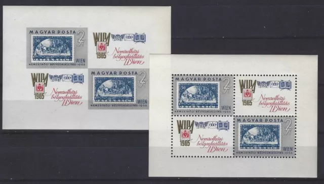 RTA-05g |   Ungheria  : 1965  :  Expo filatelica  -   1 + 1 Ms.  **  MNH