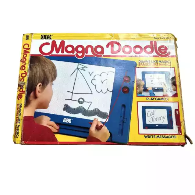 Ideal Magna Doodle Magnetic Drawing Board Tested Working Vintage