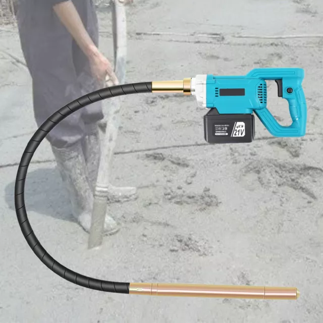 Hand-held Electric Concrete Vibrator Cordless Vibrating Rod With Two Batteries