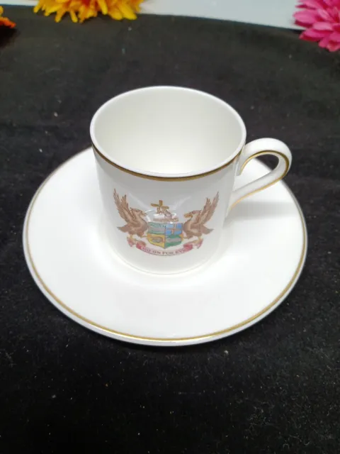 Vintage Crested Wedgwood Demitasse Coffee/Espresso Cup & Saucers the Brook Club