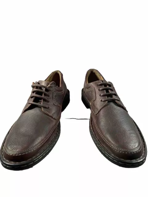 Clarks Brown Tumbled Leather Oxford Shoes Men’s Size 12