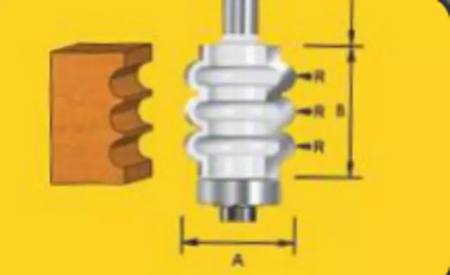 Flush Trim Bits Router Bit Triple Surface Flute Bit 3.2mm Radius Bead Pitch 6.4m