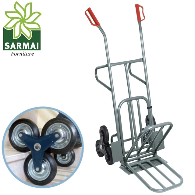 Carrello Portapacchi 6 Ruote Per Scale Portacasse Con Pedana Pieghevole 250 Kg