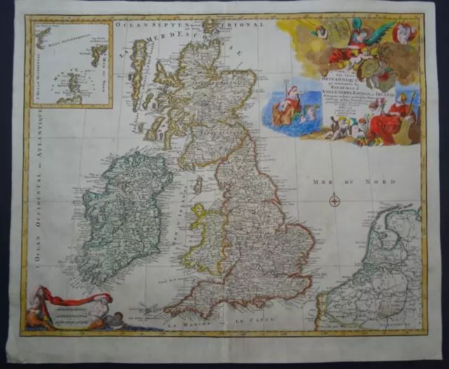 Antique Map of Great Britain and Ireland by Alexis Hubert Jaillot 1786