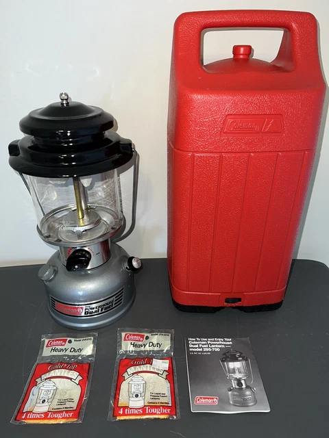 Coleman Powerhouse Double-Mantle Dual Fuel Lantern Model 295-700 W/ Case - CLEAN