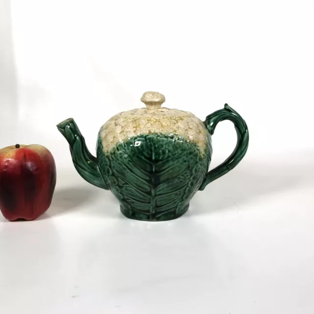 Circa 1880s Etruscan Majolica Griffin Smith & Hill Cauliflower Teapot