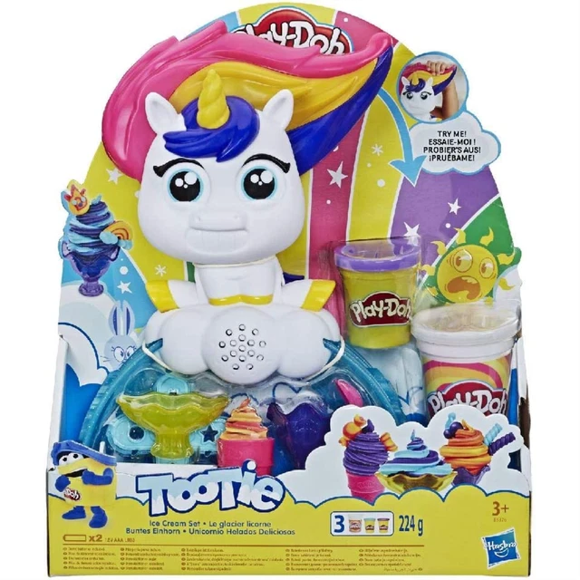 Juego de helados Play-Doh Tootie The Unicorn con 3 colores y compuestos no tóxicos