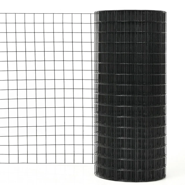 24&X50& HARDWARE CLOTH 16 Gauge Black Vinyl Coated Welded Wire Mesh