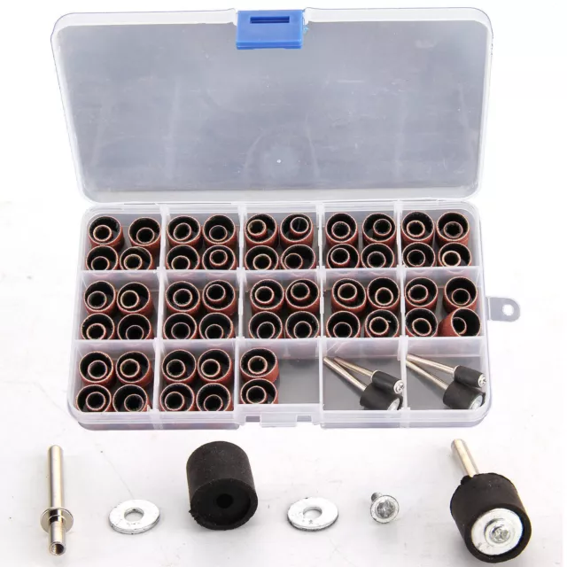 104Pcs Sanding Bands Drum Sleeve Tool 60 120 320Grit With 4 Mandrel Kit