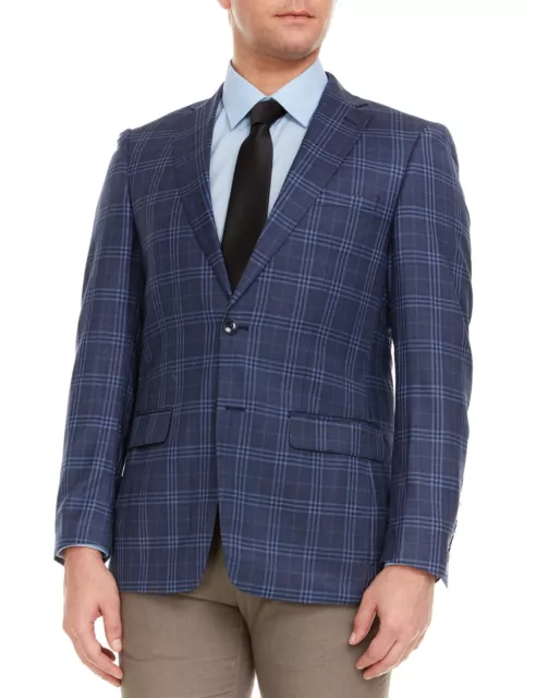 Adam Baker Men's Single Breasted 100% Wool Ultra Slim Fit Blazer/Sport Coat