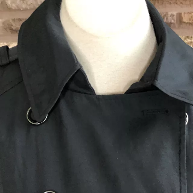 Via Spiga Black Double Breasted Trench Coat Raincoat Size Medium 3