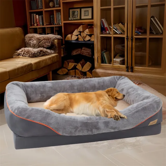 XXXL-M Large Comfy Calming Dog Bed Pets Cat Puppy Cushion Raised Bed Waterproof