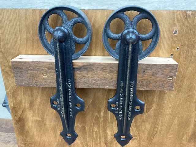 Antique Vintage Cast Iron Kidder Barn Door Rollers