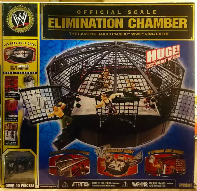 Wwe Jakks Real Scale Elimination Chamber Wrestling Ring - Elite - Mattel - Moc