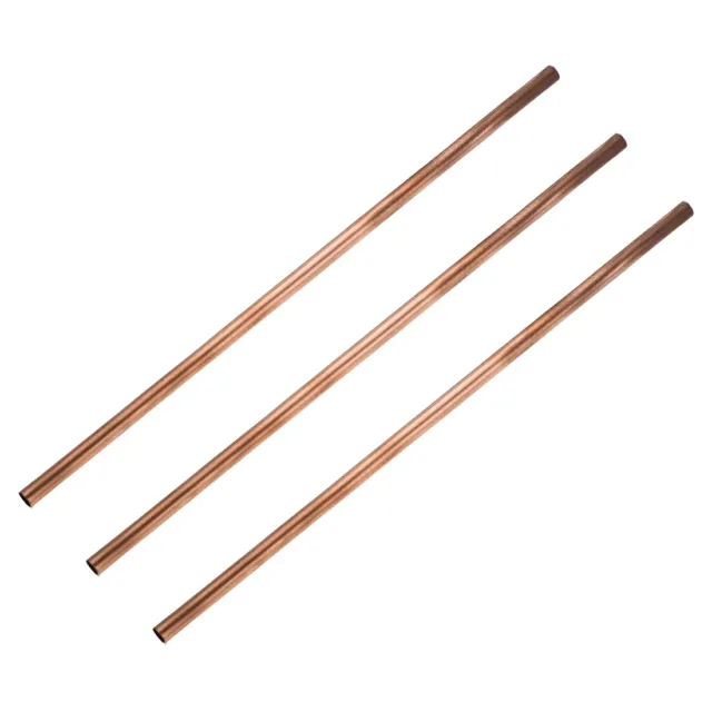 Copper Round Tube 8mm OD 0.2mm Wall Thickness 300mm Length Pipe Tubing 3 Pcs