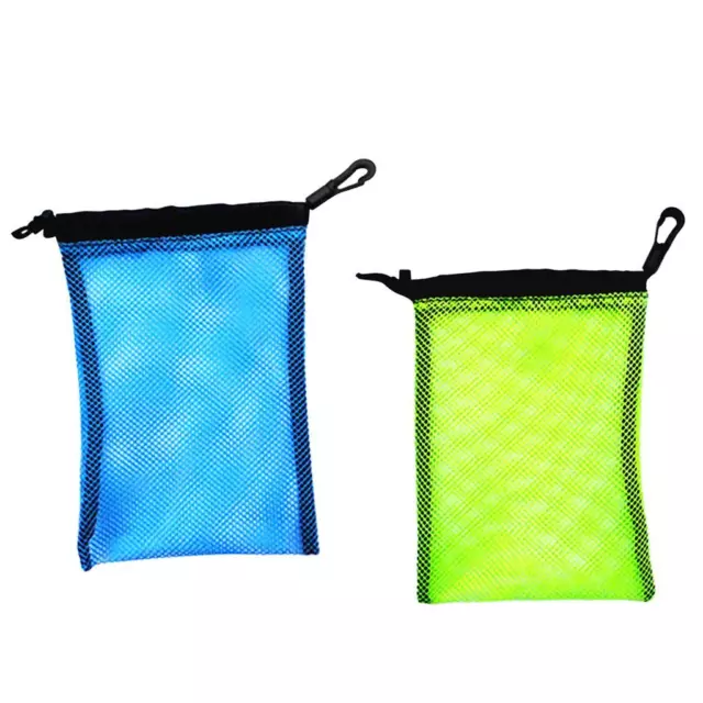 2pcs Dive Swim Drawstring Mesh Bag Storage for Diving Scuba Snorkel Gear