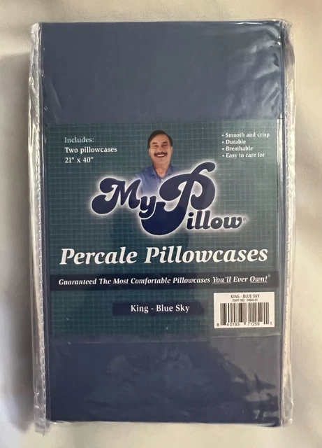 My Pillow Percale Pillowcases King Size Blue Sky (2 pack) Brand new