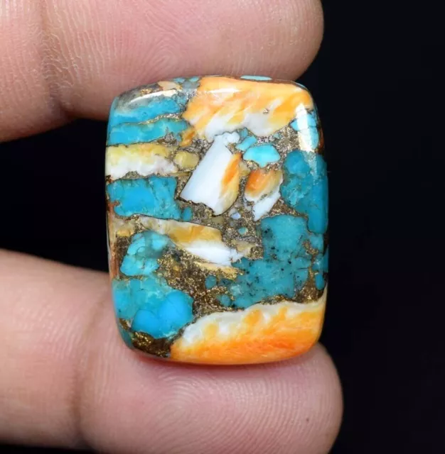 34.05 Cts. Natural Mohave Spiny Oyster Copper Turquoise Cabochon Loose Gemstone