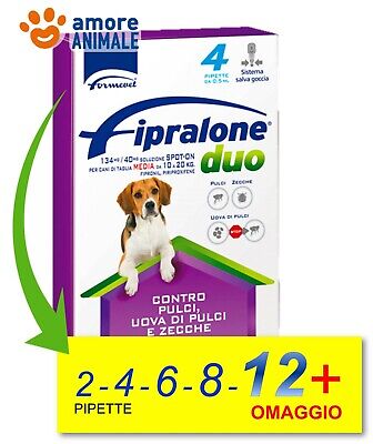 Fipralone DUO Cane 10-20 kg Tg. Media  2- 4- 6- 8- 12 pipette = Frontline Combo