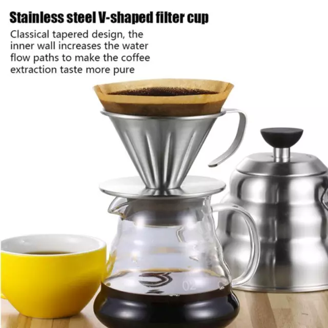 Stainless Steel Pour Over Coffee Dripper Filter Stand Cup Brewer Machine