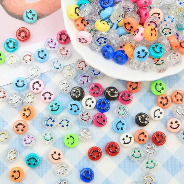 20 Smiley Face Beads Yellow Happy FaceJewelry Supplies Emoji