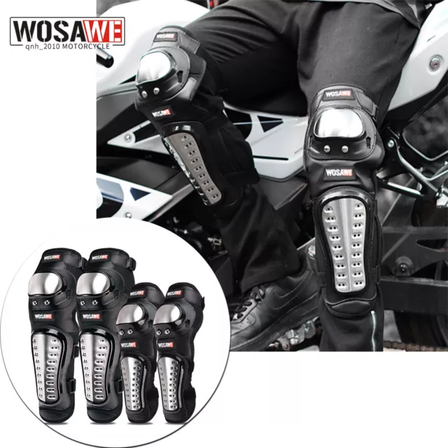 WOSAWE Adults Motorcycle Knee Elbow Steel Protectors Motocross Protective Gear