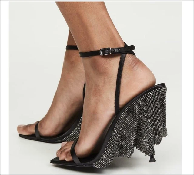 $795 NEW ALEXANDER Wang Sandal Blake Shoe Heel Crystal