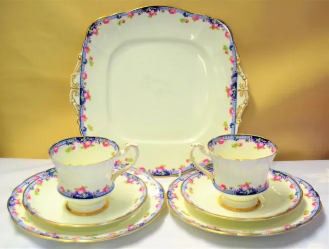 Paragon 2 x Tea / Coffee Cup Saucer Plate 1 x Sandwich Set Roses 744170 F1552