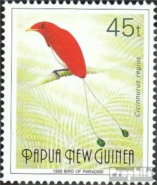 Papua-Neuguinea 648I III, Datum 1993 postfrisch 1992 Paradiesvögel