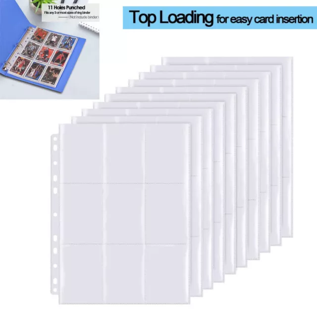 Double-Sided 9-Pocket Pages Trading Card Sleeves Pages Collectors for Pokemon UK