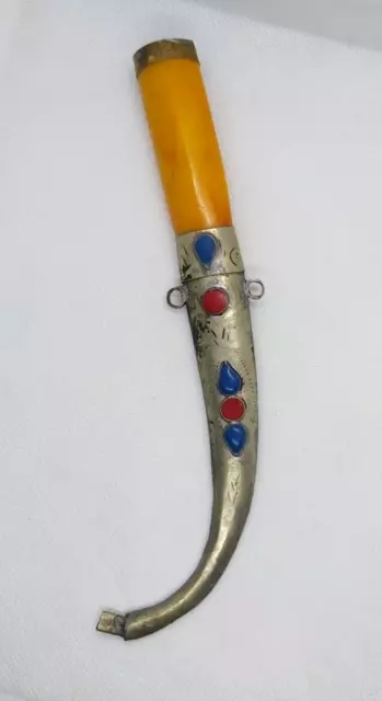 Khanjar Dagger Knife Jambiya Vintage Islamic Old Sword With Stones Resin Handle