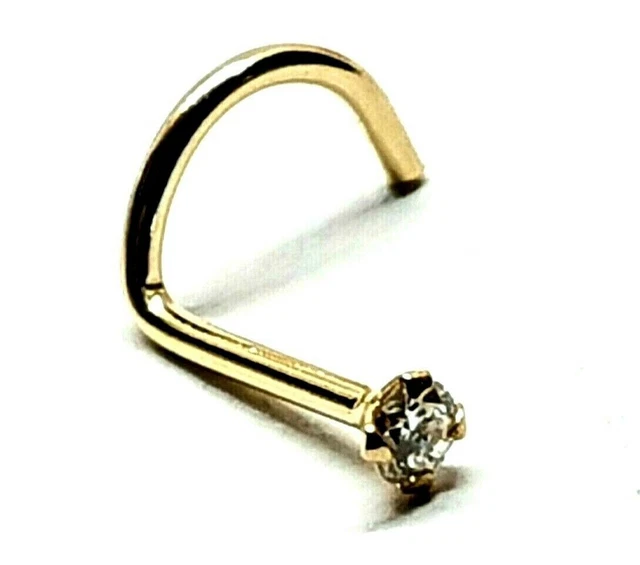 Stud de nariz de oro Sólido 9 ct Oro macizo 2 mm 0,017 ct Diamante 20 g...