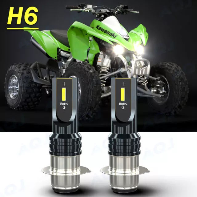 For Kawasaki KFX450R 2008-2011 KFX400 2005-2006 LED P15D H6M Headlight Bulbs