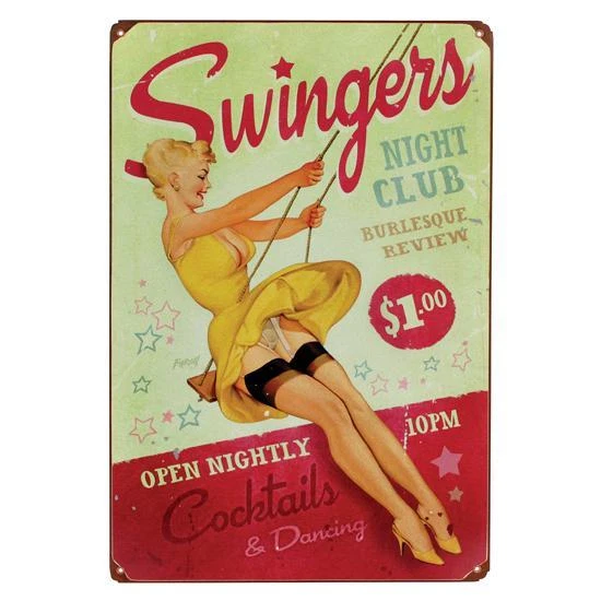 Swingers Vintage Tin Sign