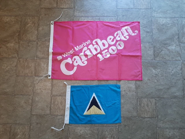 Vintage Marine Boat Ships Signal Flags West Marine Caribbean 1500 & Saint Lucia
